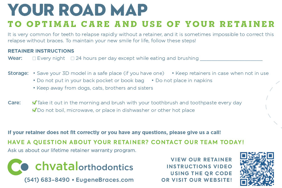 Chvatal Orthodontics road map guide with appointment instructions and contact information.